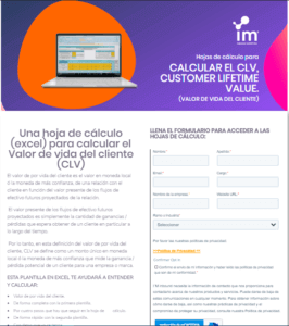 La conversión en marketing digital. Landing Page Ejemplo